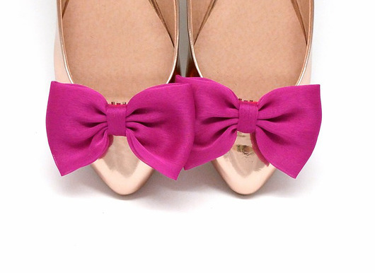 Fuchsia Bows - klipsy do butów Coquet Coquet