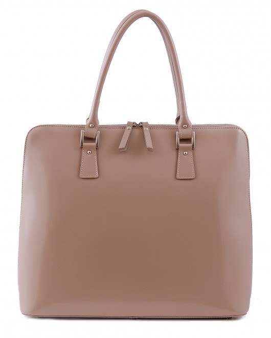 Elegancka torebka damska, lakier Oliwia BEIGE Vera Bags