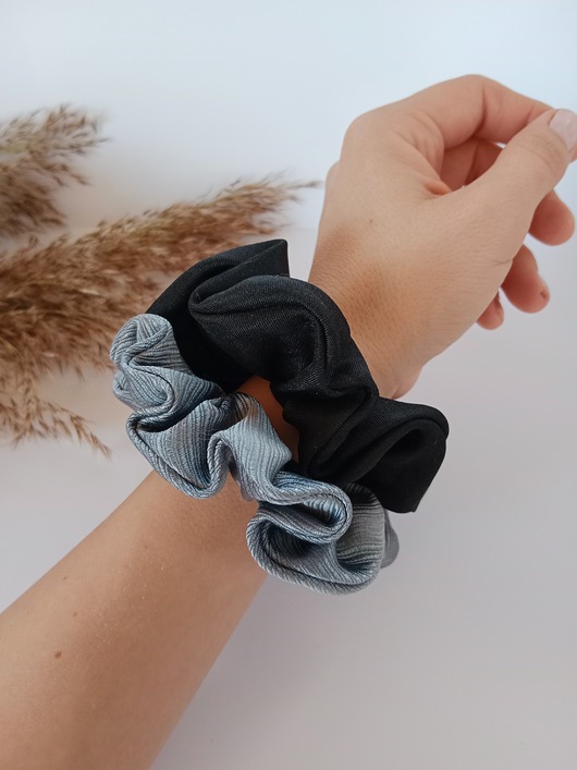 gumki do włosów Jedwabne scrunchie, gumka do włosów - zestaw 2 scrunchie