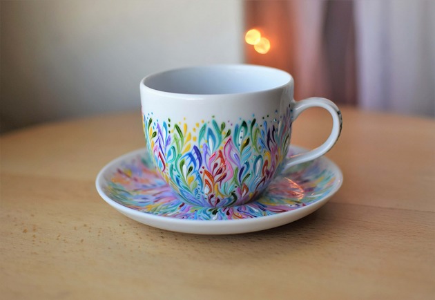 filiżanki Filiżanka 200ml Porcelana Multikolor