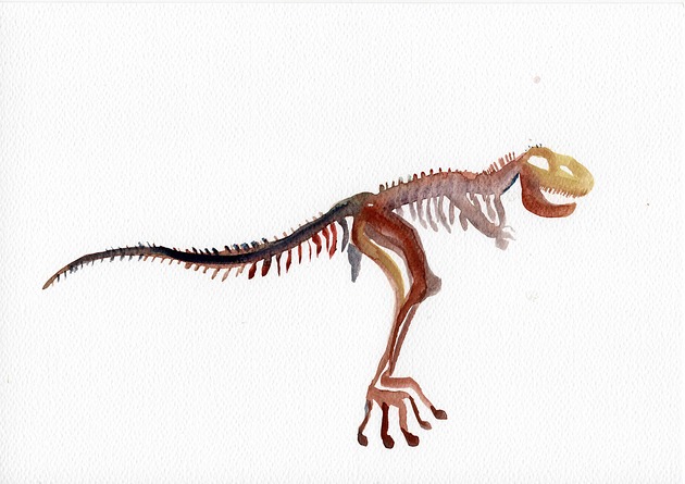 grafiki i ilustracje Dinozaur - akwarela