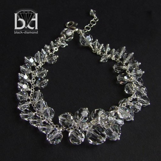 Gronkowa Bransoletka kryształ Swarovski Black Diamond