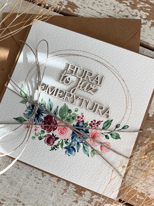 kartki scrapbooking Ręcznie robiona kartka na emeryturę