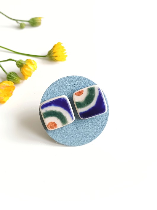 kolczyki ceramiczne Kolczyki ceramiczne Bolesławiec