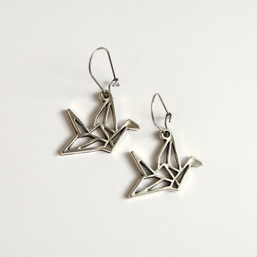 kolczyki - inne Kolczyki wiszące - Żuraw origami