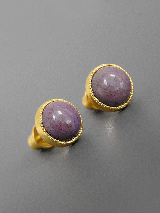 kolczyki pozłacane Kolczyki z jaspisami, srebro pozłacane