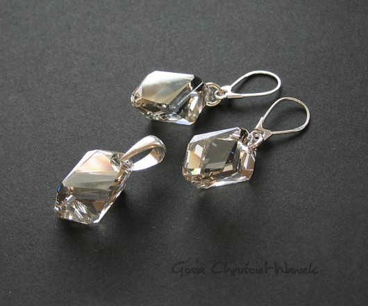 kryształ Swarovski i srebro - komplet. Gosia Chruściel-Waniek