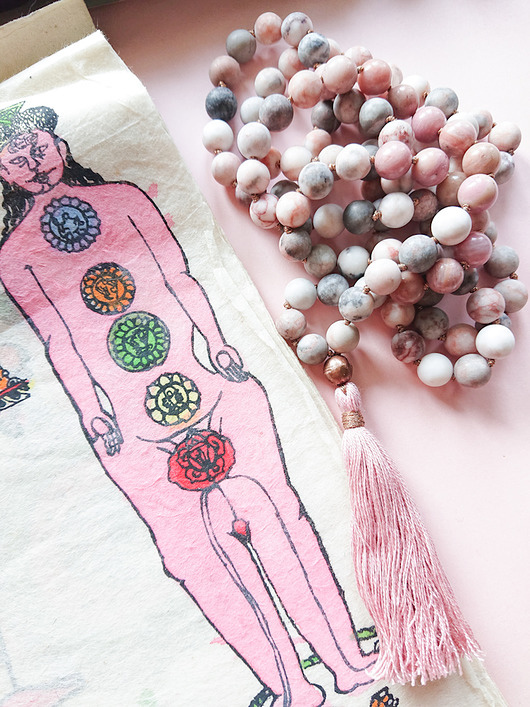 AYURVEDA MALA /// naszyjnik z miedzią i jedwabiem NOMAD ACCESSORIES