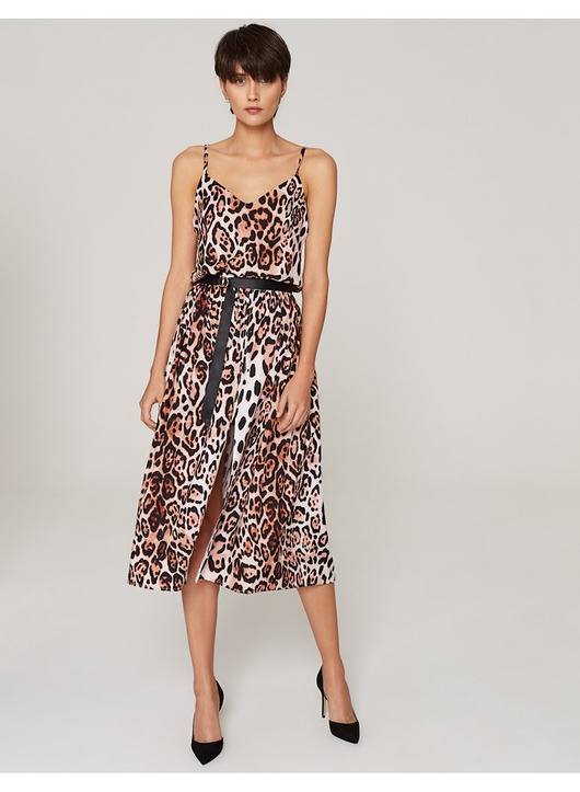 sukienki midi damskie Sukienka w panterkę