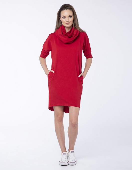 Sukienka z bawełny Kate Look 324 czerwona Look made with Love