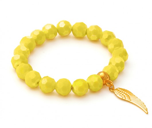 Yellow crystal with wing pendant. Lavoga