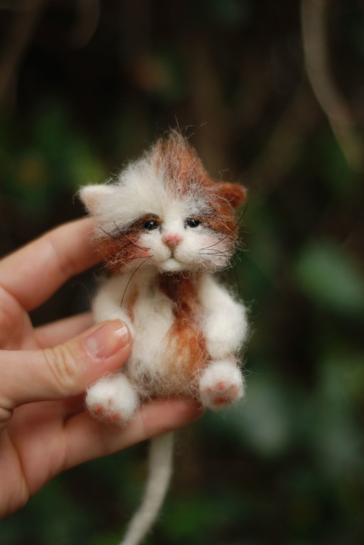 Kot Miniaturka- biało rudy BoboLobo Handicraft