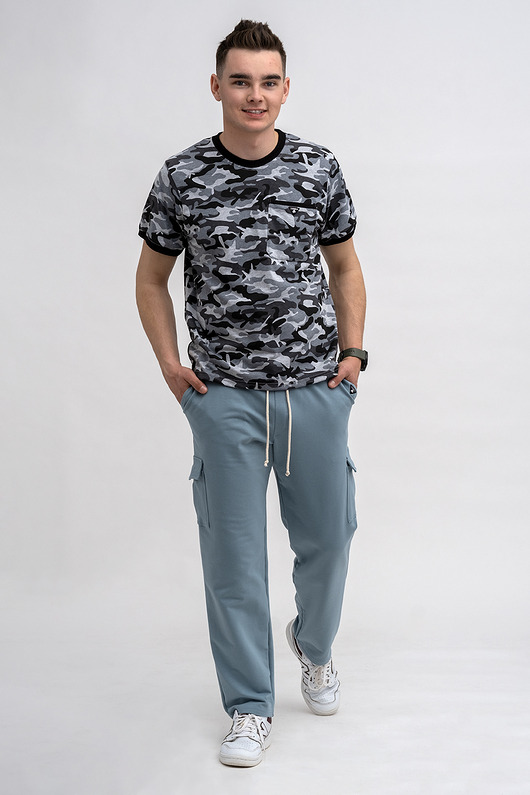 t-shirty męskie T-shirt męski  basic   moro  z kieszonką
