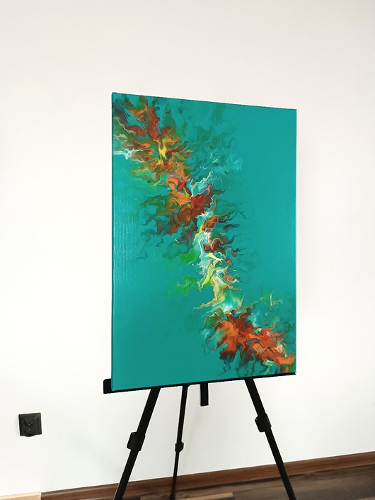 obrazy LEKKOŚĆ 45x65 cm Akryl na płótnie Abstrakcja do salonu