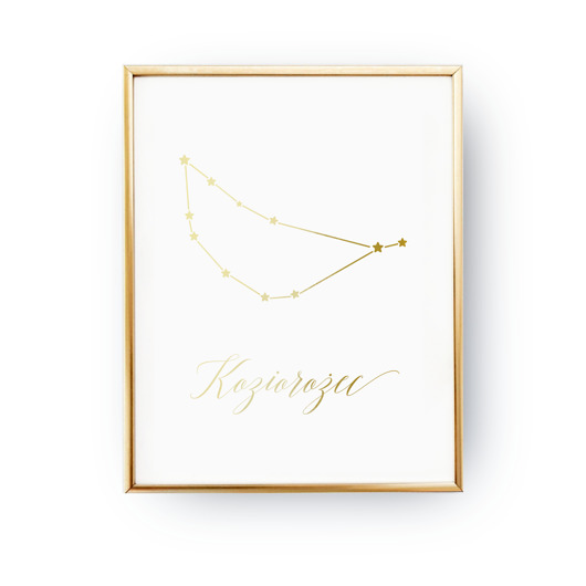 Plakat Koziorożec znak zodiaku, Złoty Druk ZlotePlakaty