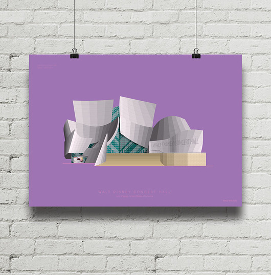 plakaty Walt Disney Concert Hall - plakat giclee art