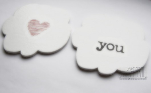 love you : podkładki na walentynki miniart