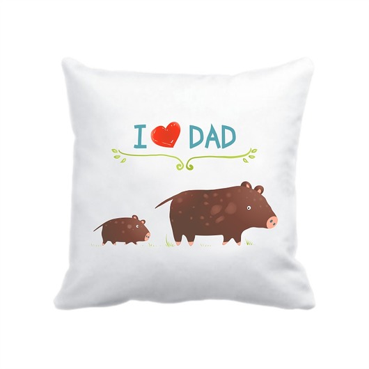 poduszki z grafiką Leśna poduszka. I love Dad, dziki