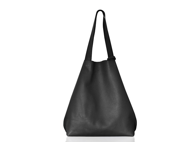 torby na ramię Skórzany worek na ramię czarny XL