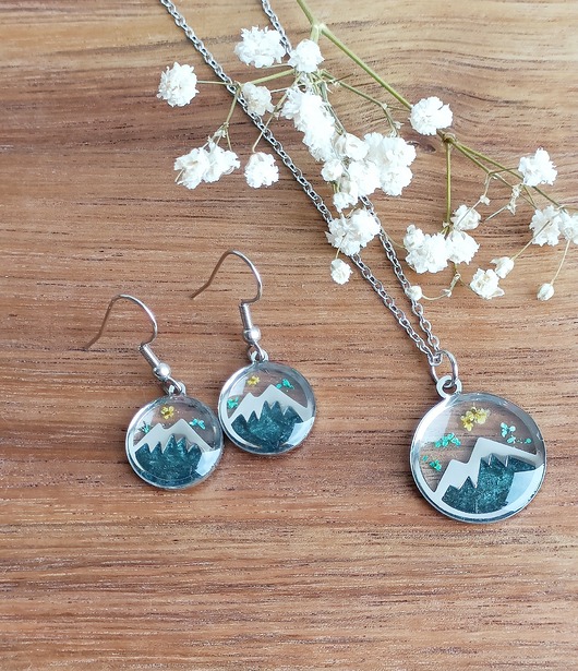 komplet biżuterii Wyjątkowy komplet kolczyki i naszyjnik DZIKA MARCHEWKA