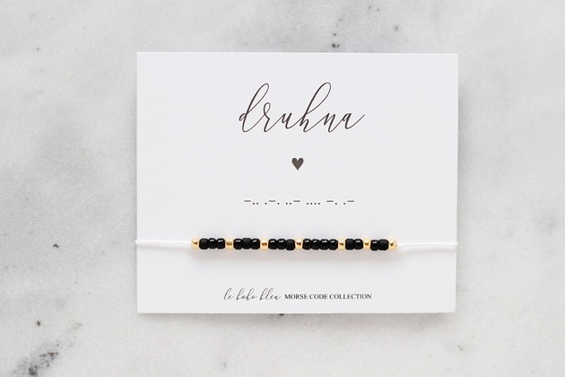 bransoletki na sznurku DRUHNA w alfabecie Morse'a  - bransoletka