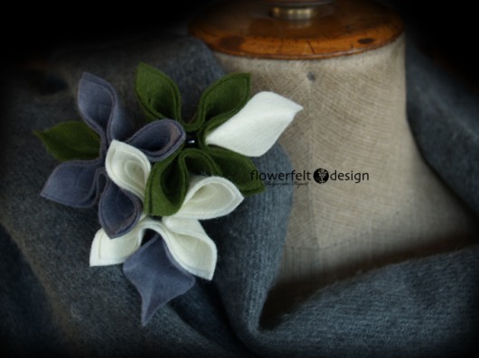 ecru grey olive FlowerFelt Design