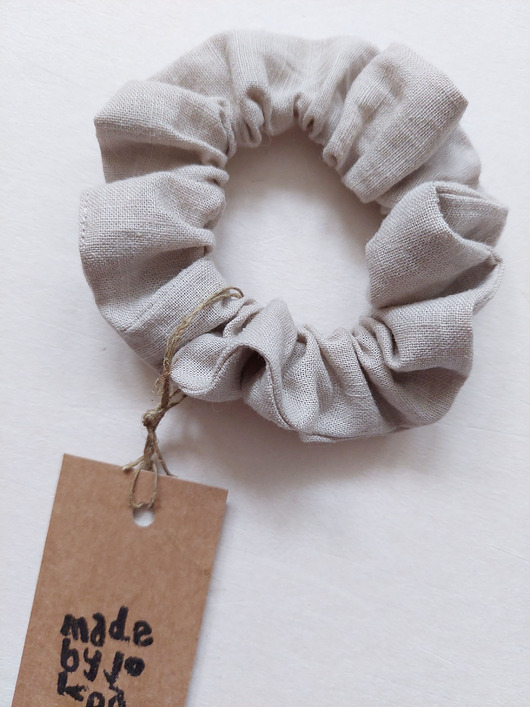 gumki do włosów 100% len, owijka do włosów, natural