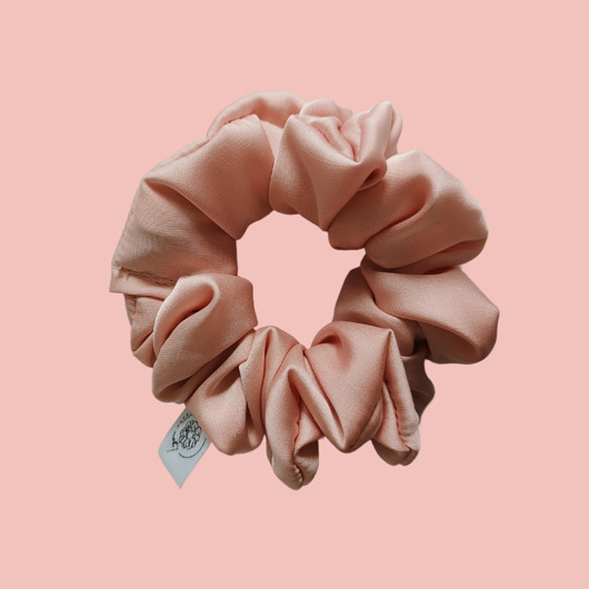 gumki do włosów Satynowa gumka satynowa scrunchie owijka frotka brudna brzoskwinia MIDI