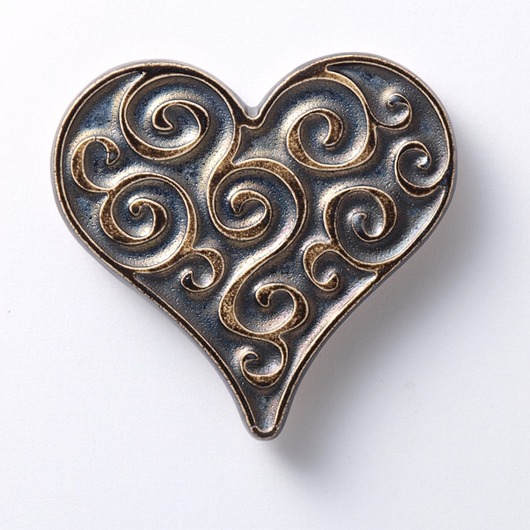 magnesy Serce od serca, ceramiczny magnes, złoto-liliowo-czarny w pudełku