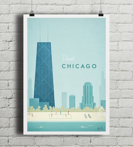 Chicago - vintage plakat A2 minimalmill