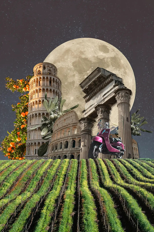 grafiki i ilustracje Plakat, kolaż Italian Journey