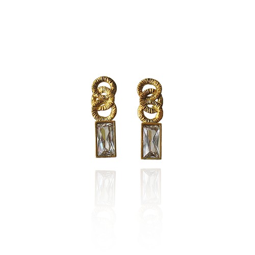 złocone kolczyki koła -RITA KOS jewellery