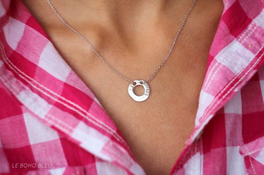 Sterling Silver Circle Necklace Le Boho Bleu