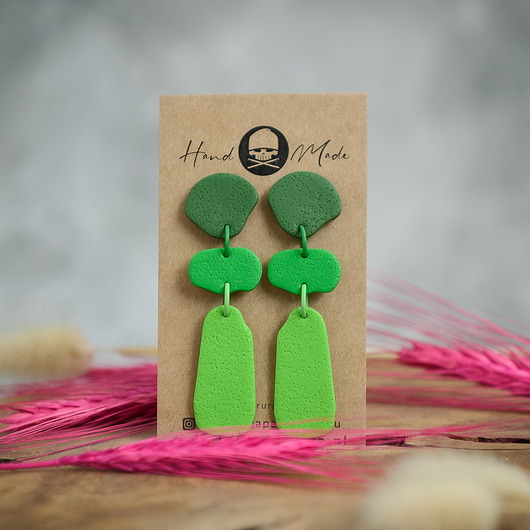 kolczyki z masy plastycznej Kolczyki Tamara - zielone