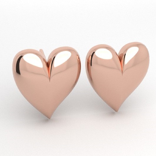kolczyki pozłacane Kolczyki  BIG HEARTS -srebro, złoto, różowe złoto