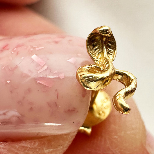 kolczyki pozłacane Srebrne pozłacane kolczyki węże,  sztyfty z wężami, kobra