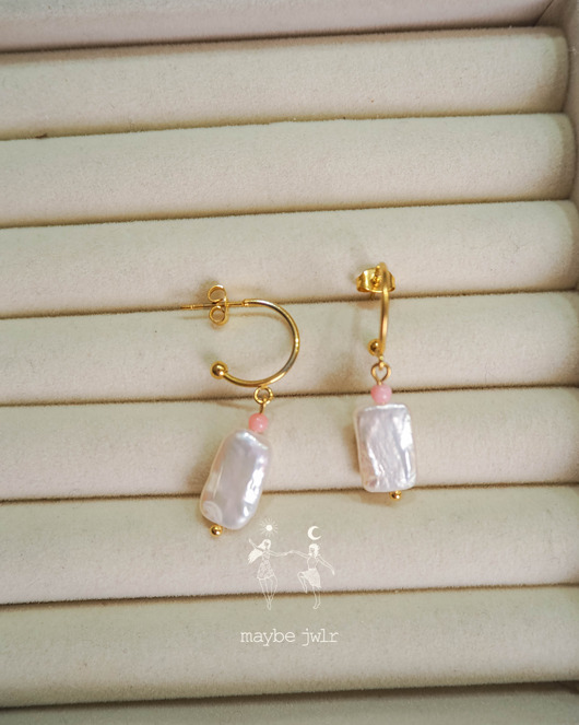 kolczyki złote Kolczyki złote wiszące z perłą