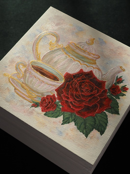 pojemniki kuchenne Herbaciarka organizer pudełko na herbatę RÓŻE