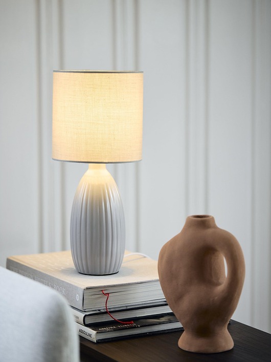 lampy stołowe Ceramiczna lampa stołowa Uno w szarym odcieniu