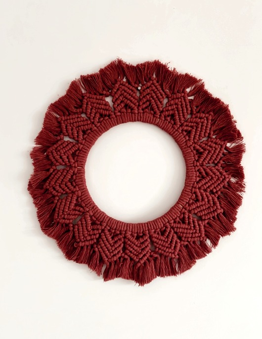 makramy Makrama Mandala Red Wine