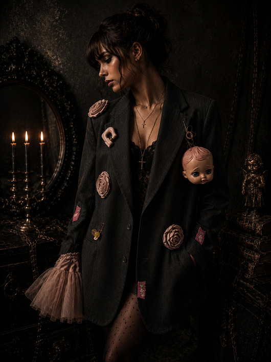 marynarki damskie Dollhouse Blazer One of One Upcycled Statement Piece XS-L