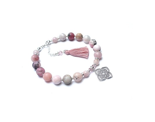 Boho antique pink - bransoletka Katia i krokodyl