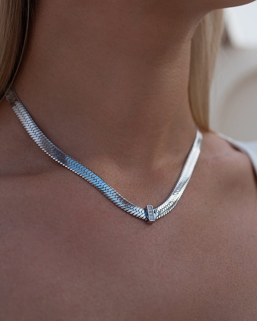 złote naszyjniki Modny srebrny naszyjnik ze stali chirurgicznej