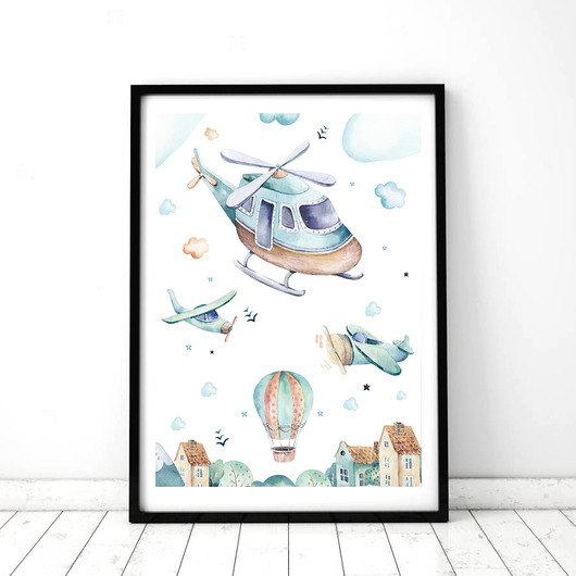 PLAKAT, OBRAZEK Boys World Helikopter Dekoracjan