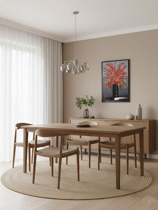 obrazy Obraz abstrakcyjne kwiaty w wazonie