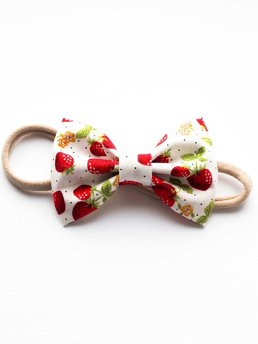 Opaska do włosów z kokardą STRAWBERRY Momilio