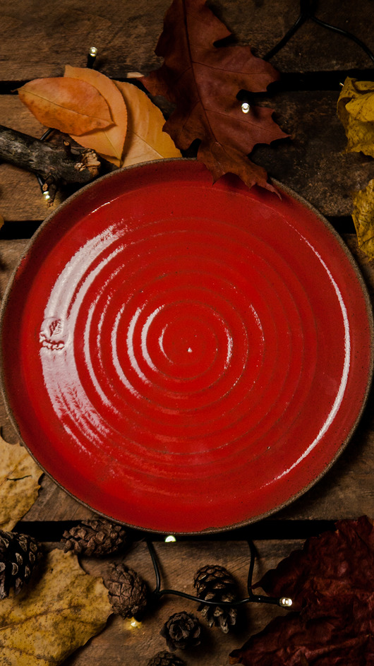Talerz ślimak obiadowy 24 cm błotko. pracownia ceramiki
