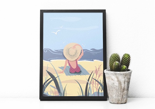 Plażowiczka - plakat A3/B2 Justyna Mioduszewska