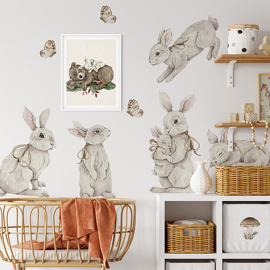 naklejki ścienne do pokoju dziecka Naklejki "Royal Bunnies"