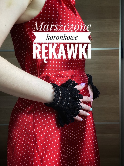 rękawiczki damskie Koronkowe rękawki/mitenki czarne gotyckie wiktoriańskie